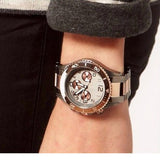 Marc Jacobs Marc Chronograph Grey Dial Two Tone Steel Strap Watch for Men - MBM3157 Authentic Buy Shop Now