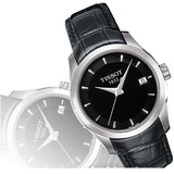 Tissot T Trend Couturier Black Dial Black Leather Strap Watch For Women - T035.210.16.051.00 Authentic Buy Shop Now