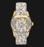 Michael Kors Lexington Analog Silver Dial White Leather Strap Watch For Women - MK4746 Authentic Buy Shop Now