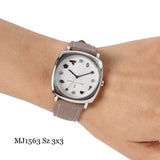 Marc Jacobs Mandy Silver Dial Brown Leather Strap Watch for Women - MJ1563 Authentic Buy Shop Now
