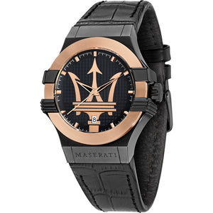Maserati Potenza Quartz Black Dial Black Leather Strap Watch For Men - R8851108032 Authentic Buy Shop Now