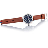 Tommy Hilfiger Trent Quartz Blue Dial Brown Leather Strap Watch for Men - 1791066 Authentic Buy Shop Now
