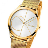 Calvin Klein Minimal White Dial Gold Mesh Bracelet Watch for Men - K3M21526 Authentic Buy Shop Now