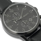 Hugo Boss Blackout Chronograph Black Dial Black Leather Strap Watch For Men - HB1512567 Authentic Buy Shop Now