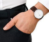 Daniel Wellington Classic Bristol Quartz White Dial Brown Leather Strap Watch For Men - DW00100023 Authentic Buy Shop Now