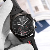 Maserati Traguardo Chronograph Black Dial Black Rubber Strap Watch For Men - R8871612004 Authentic Buy Shop Now