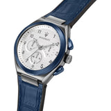 Maserati Triconic Chronograph White Dial Blue Leather Strap Watch For Men - R8871639001 Authentic Buy Shop Now