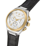 Maserati Triconic Chronograph White Dial Black Leather Strap Watch For Men - R8871639004 Authentic Buy Shop Now