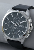 Hugo Boss Grandmaster Chronograph Black Dial Black Leather Strap Watch for Men - 1513881 Authentic Buy Shop Now