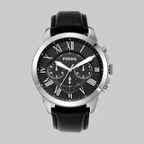 Fossil Grant Chronograph Black Dial Black Leather Strap Watch for Men - FS4812 Authentic Buy Shop Now
