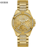 Guess Frontier Diamonds Gold Dial Gold Steel Strap Watch For Women - W1156L2 Authentic Buy Shop Now