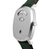 Gucci Grip Silver Dial Green Leather Strap Unisex Watch - YA157412 Authentic Buy Shop Now