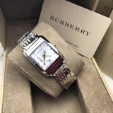 Burberry Heritage Diamond White Dial Silver Stainless Steel Strap Watch for Women - BU1583 Authentic Buy Shop Now