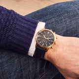 Fossil Townsman Chronograph Blue Dial Blue Leather Strap Watch for Men - FS5436 Authentic Buy Shop Now