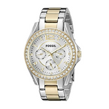 Fossil Riley White Dial Two Tone Steel Strap Watch for Women - ES3204 Authentic Buy Shop Now