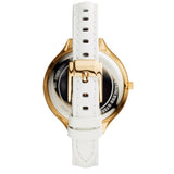 Michael Kors Slim Runway Quartz Gold Dial White Leather Strap Watch For Women - MK2389 Authentic Buy Shop Now