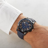 Fossil Grant Chronograph Black Dial Blue Leather Strap Watch for Men - FS5061 Authentic Buy Shop Now
