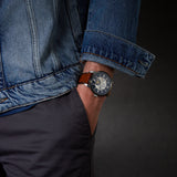 Fossil Townsman Automatic Skeleton Blue Dial Brown Leather Strap Watch for Men - ME3154 Authentic Buy Shop Now