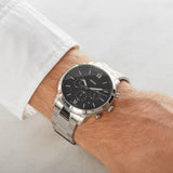 Fossil Neutra Chronograph Black Dial Silver Steel Strap Watch for Men - FS5384 Authentic Buy Shop Now