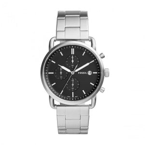 Fossil The Commuter Black Dial Silver Steel Strap Watch for Men - FS5399 Authentic Buy Shop Now