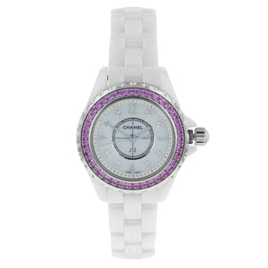 Chanel J12 Quartz Diamonds Mother of Pearl White Dial White Steel Strap Watch for Women - J12 H3243 Authentic Buy Shop Now