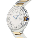 Cartier Ballon Bleu Silver Dial Two Tone Steel Strap Watch for Unisex Watch - W69008Z3 Authentic Buy Shop Now