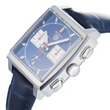 Tag Heuer Monaco Automatic Chronograph Blue Dial Blue Leather Strap Watch for Men - CBL2111.FC6453 Authentic Buy Shop Now