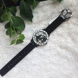 Marc Jacobs White & Black Dial Black Leather Strap Watch for Women - MBM1148 Authentic Buy Shop Now