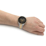 Michael Kors Layton Chronograph Black Dial Two Tone Steel Strap Watch For Men - MK8784 Authentic Buy Shop Now