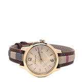 Burberry The Classic Gold Dial Brown Leather Strap Watch for Women - BU10114 Authentic Buy Shop Now