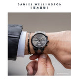 Daniel Wellington Iconic Link Chronograph Grey Dial Grey Steel Strap Watch for Men - DW00100643 Authentic Buy Shop Now