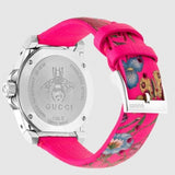 Gucci Dive Quartz Black Dial Pink Leather Strap Watch For Women - YA136326 Authentic Buy Shop Now
