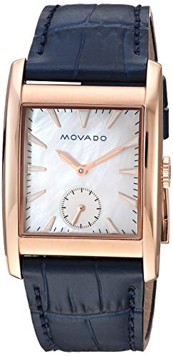 Movado Heritage Mother of Pearl White Dial Blue Leather Strap Watch For Women - 3650052 Authentic Buy Shop Now