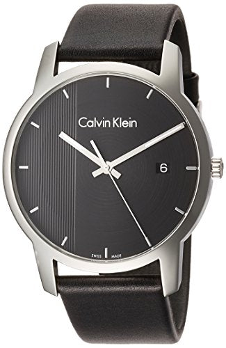 Calvin Klein City Quartz Black Dial Black Leather Strap Watch for Men - K2G2G1C1 Authentic Buy Shop Now