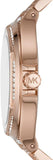 Michael Kors Lennox Three Hand Crystals Rose Gold Dial Rose Gold Steel Strap Watch For Women - MK6992 Authentic Buy Shop Now
