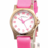 Marc Jacobs Henry White Dial Pink Leather Strap Watch for Women - MBM1237 Authentic Buy Shop Now