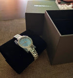 Emporio Armani Cleo Sunray Blue Dial Silver Steel Strap Watch for Women - AR11585 Authentic Buy Shop Now