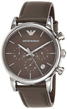 Emporio Armani Classic Chronograph Brown Dial Brown Leather Strap Watch For Men - AR1734 Authentic Buy Shop Now