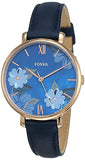 Fossil Jacqueline Blue Dial Blue Leather Strap Watch for Women - ES4673 Authentic Buy Shop Now