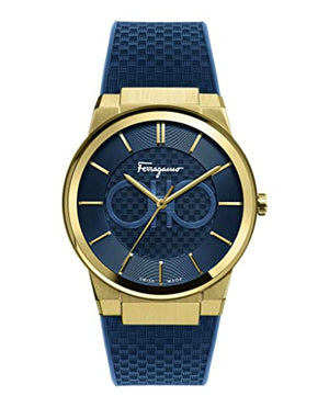 Salvatore Ferragamo Sapphire Blue Dial Blue Rubber Strap Watch for Men - SFHP00220 Authentic Buy Shop Now