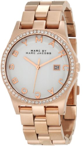 Marc Jacobs Henry Diamonds White Dial Rose Gold Steel Strap Watch for Women - MBM3079 Authentic Buy Shop Now
