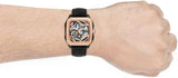 Fossil Inscription Automatic Skeleton Rose Gold Dial Black Leather Strap Watch for Men - BQ2572 Authentic Buy Shop Now