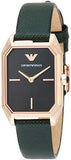 Emporio Armani Gioia Analog Black Mother of Pearl Dial Green Leather Strap Watch For Women - AR11149 Authentic Buy Shop Now