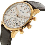 Fossil Goodwin Chronograph White Dial Brown Leather Strap Watch for Men - FS5415 Authentic Buy Shop Now