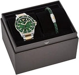 Emporio Armani Diver Chronograph Green Dial Two Tone Steel Strap Watch For Men - AR80063 Authentic Buy Shop Now