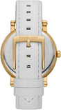 Michael Kors Corey Three Hand White Dial White Leather Strap Watch For Women - MK2985 Authentic Buy Shop Now