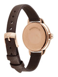Emporio Armani Mia Moonphase Silver Dial Brown Leather Strap Watch For Women - AR11568 Authentic Buy Shop Now