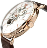 Emporio Armani Meccanico Automatic White Dial Brown Leather Strap Watch For Men - AR60027 Authentic Buy Shop Now