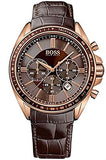 Hugo Boss Driver Sport Chronograph Brown Dial Brown Leather Strap Watch for Men - 1513093 Authentic Buy Shop Now