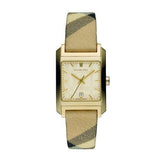 Burberry Nova Gold Tone Square Dial Leather Strap Watch for Women - BU1582 Authentic Buy Shop Now